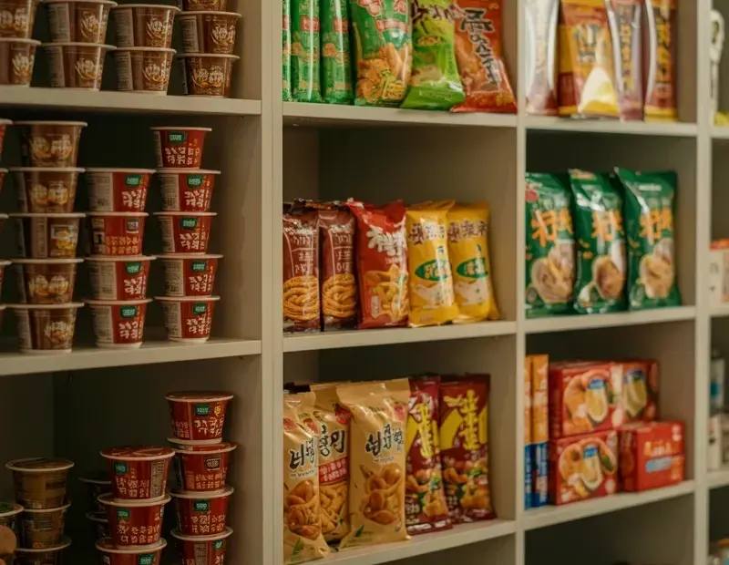 Organize Your Asian Snack Pantry with This Simple Shelf Setup