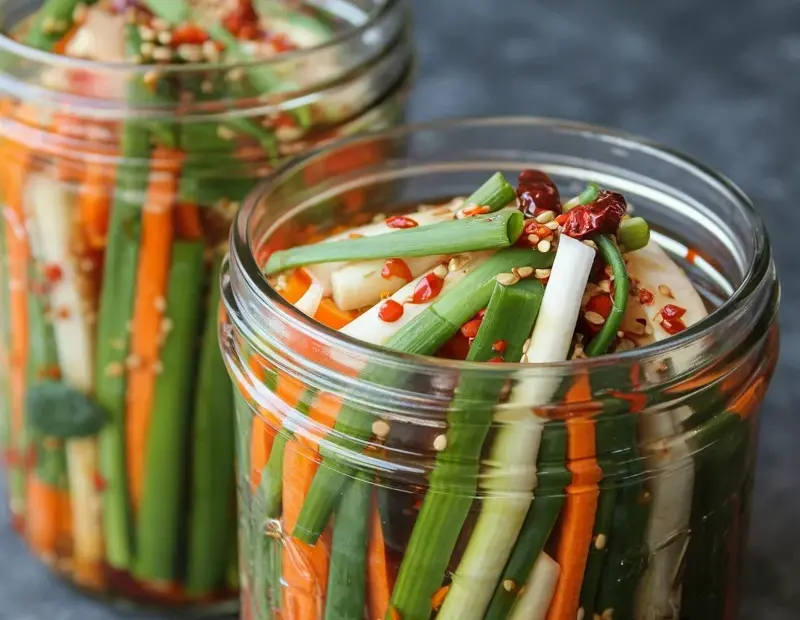 Korean Pickled Vegetables | Easy Fridge Pickle Recipe with Daikon and Chives