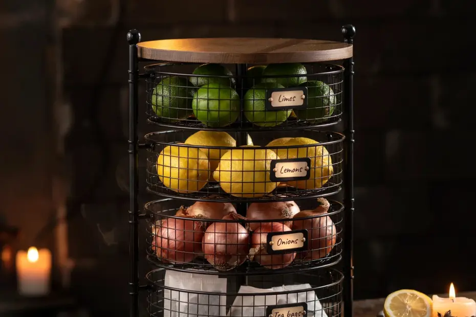 Mini Round Korean Pantry Organizer | Compact Kimchi & Banchan Storage | Asian Kitchen Essentials
