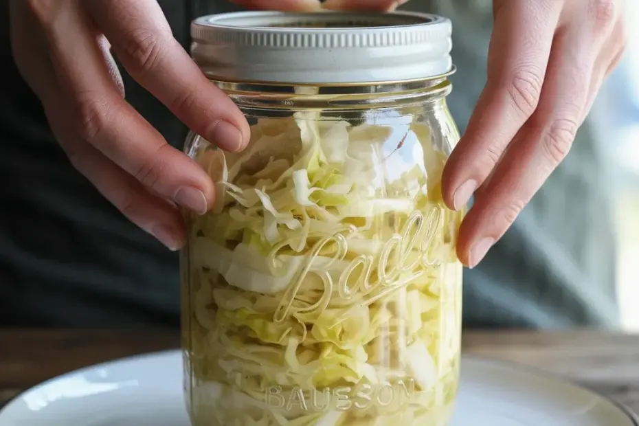 Homemade Sauerkraut Before and After: How to Ferment Cabbage in a Mason Jar