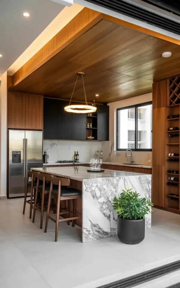Modern Luxury Kitchen Ideas for a Cozy Winter Holiday | Wood & Marble Design