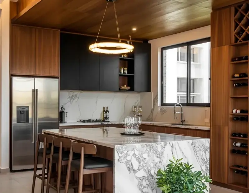 Modern Luxury Kitchen Ideas for a Cozy Winter Holiday | Wood & Marble Design
