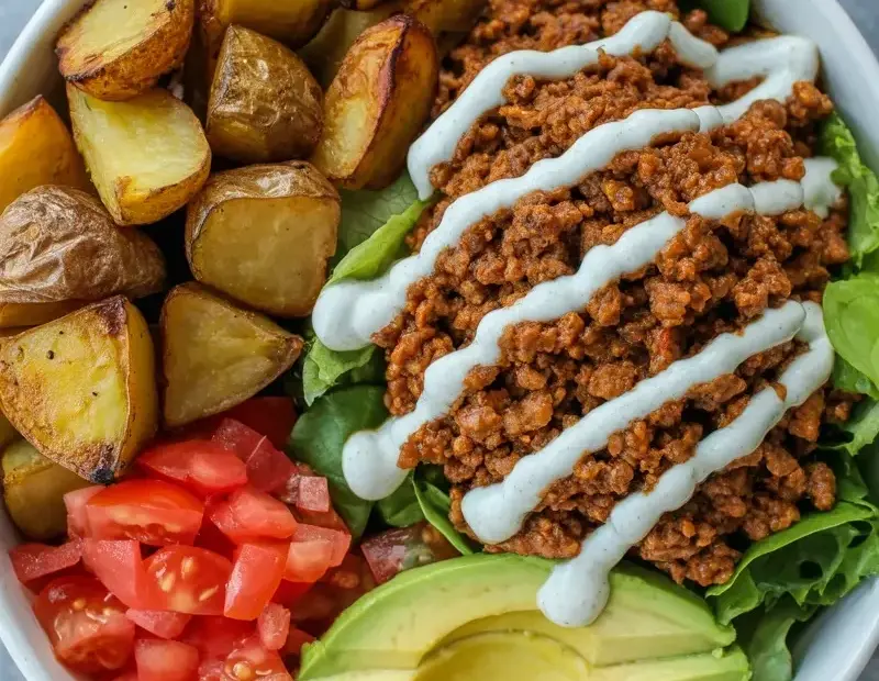 Loaded Bowl with Roasted Potatoes & Avocado – My Go-To Summer Dinner